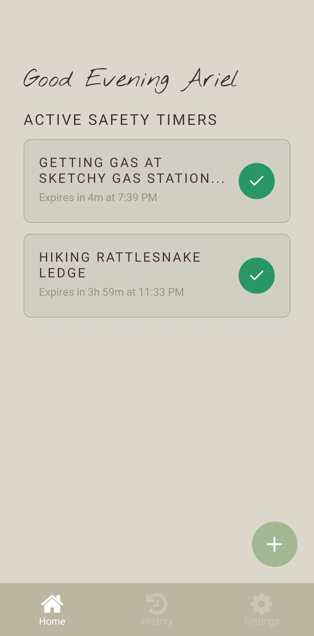 Safety Timers for What's Not Routine